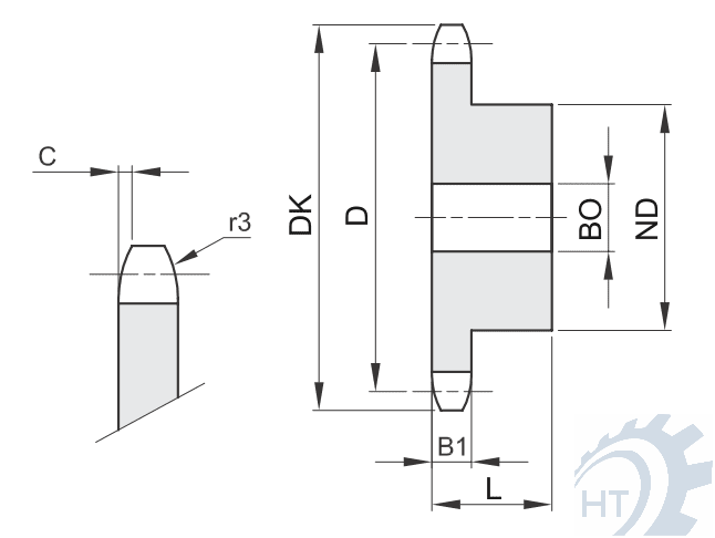 Kettenräder für Rollenketten simplex/einfach
