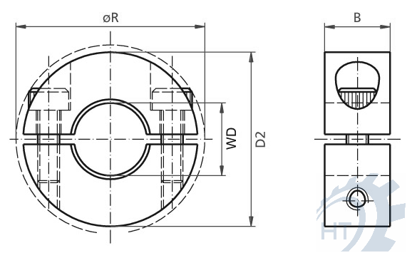 Klemmringe geteilt Stahl brüniert